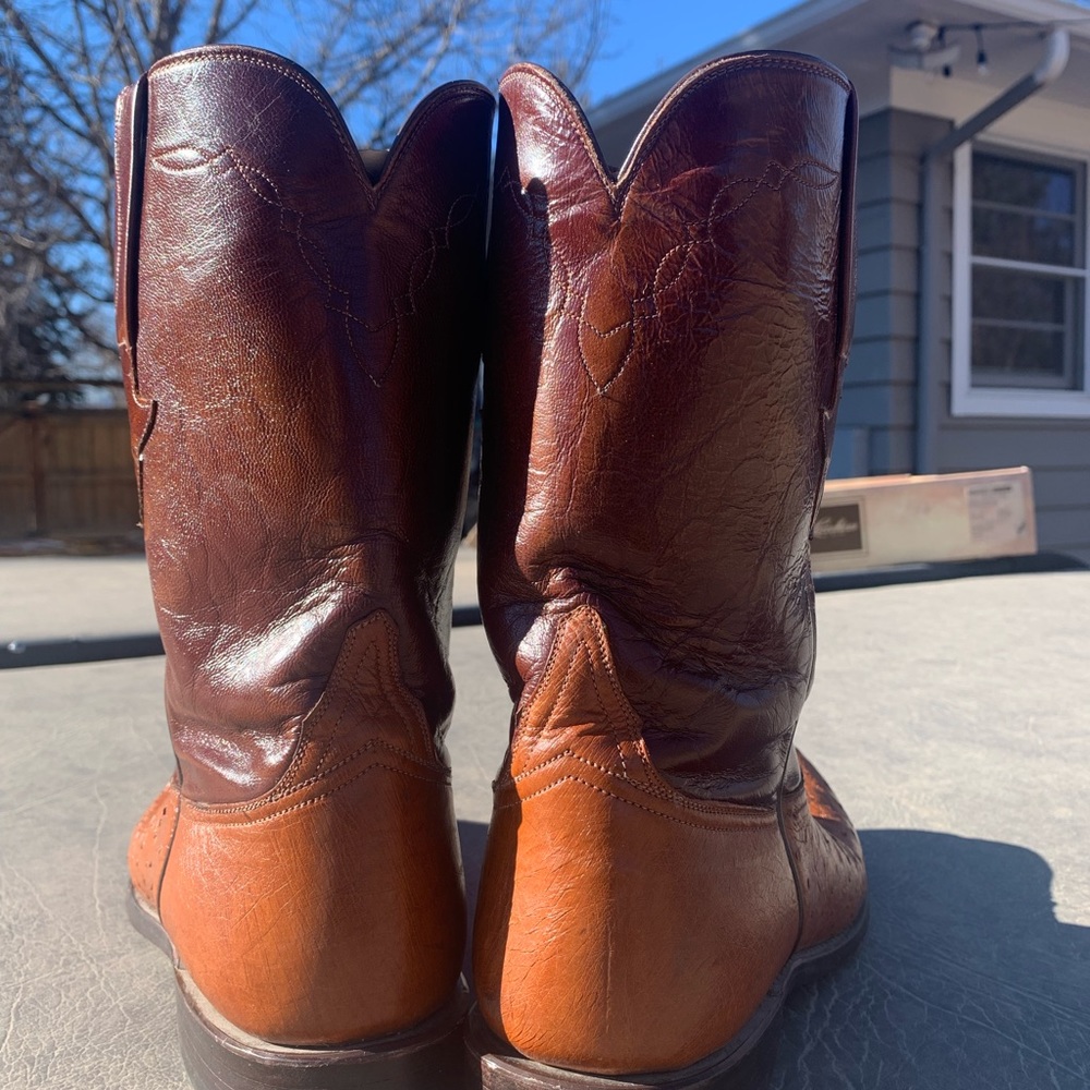 LUCCHESE Ostrich Cowboy Boots - Picture 4 of 5
